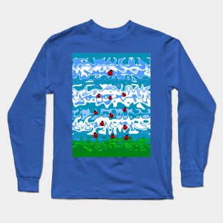 Nature Summer Ladybug Abstract Long Sleeve T-Shirt